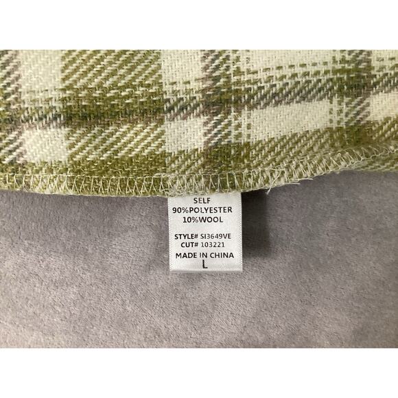 Vestique Women‎ Mini Skirt Sage White Plaid Size L Wool NWT - Picture 7 of 8